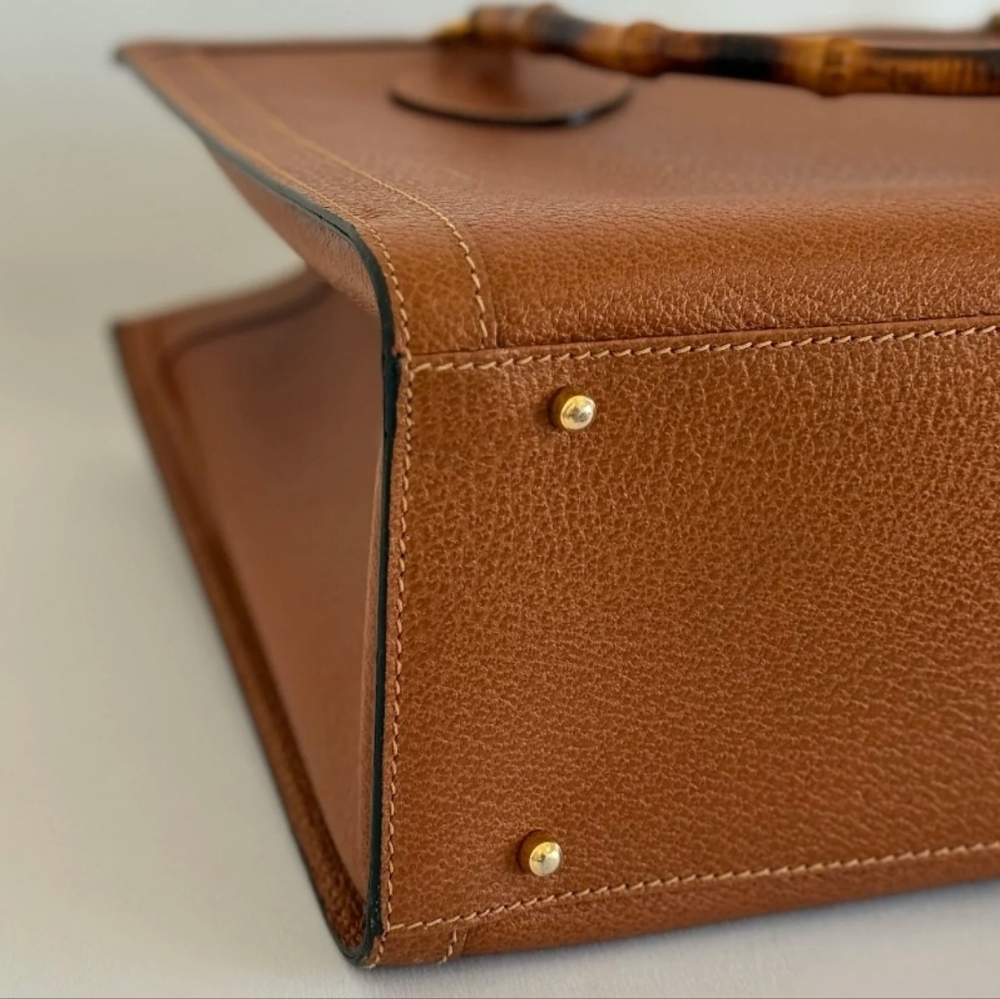 Gucci Princess Lady Diana Bamboo Leather Tan Brown Bag With Certificate - Picture 15 of 15